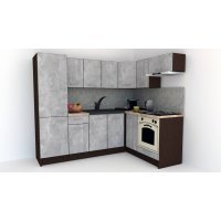 Bucatarie de Colt GENA NEW 3 DR. 160-230, Cu Corp de Cuptor, Wenge / Decor 4298